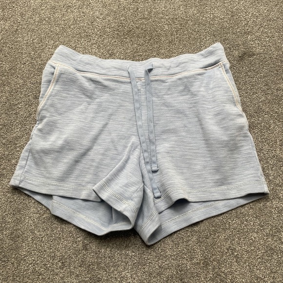Tommy Bahama Sweat Shorts Womens Large Blue Pima Cotton Blend Drawstring Pockets - Picture 1 of 9